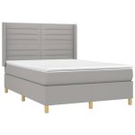 Pat continental, gri deschis, 140×200 cm, material textil