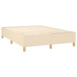 Pat continental cu saltea, crem, 140×200 cm, material textil