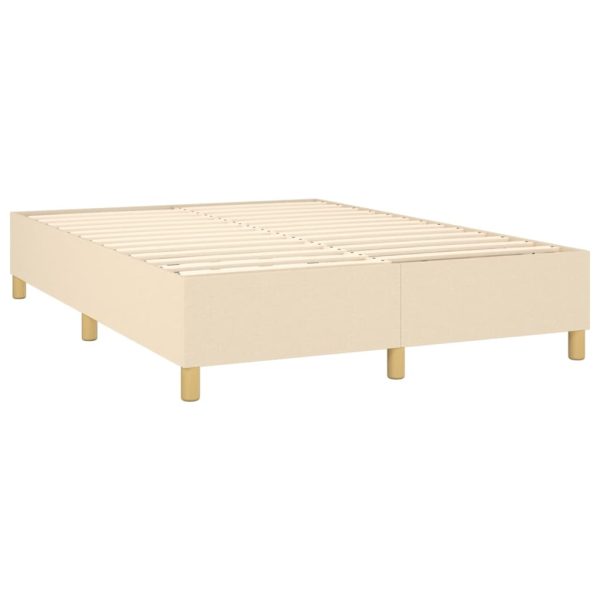 Pat continental cu saltea, crem, 140×200 cm, material textil