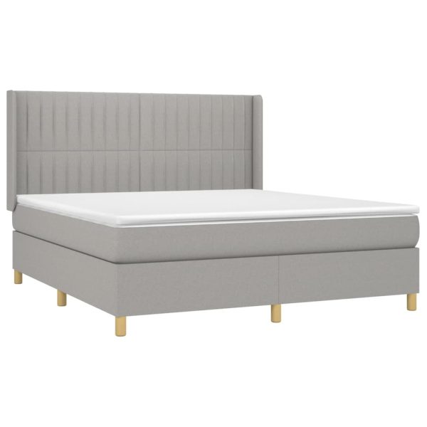Pat continental, gri deschis, 180×200 cm, material textil