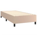 Pat box spring cu saltea, cappuccino, 100x200cm piele ecologică