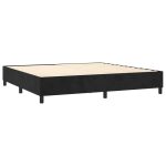 Pat box spring cu saltea, negru, 200×200 cm, catifea