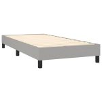 Pat box spring cu saltea, gri deschis, 90×200 cm, textil