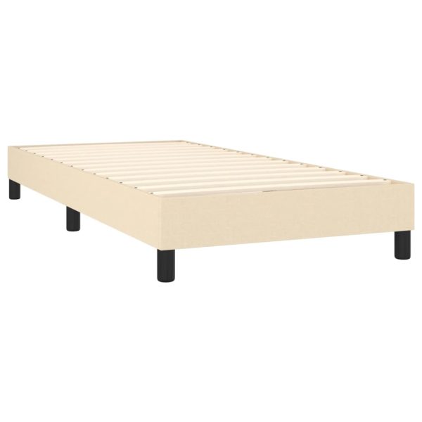 Pat box spring cu saltea, crem, 100×200 cm, textil