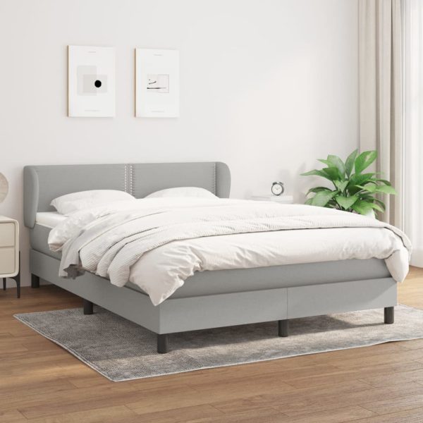 Pat continental, gri deschis, 140×200 cm, material textil