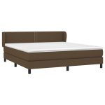 Pat continental cu saltea maro închis 180x200cm material textil