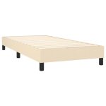 Pat box spring cu saltea, crem, 80×200 cm, textil