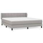 Pat continental, gri deschis, 180×200 cm, material textil