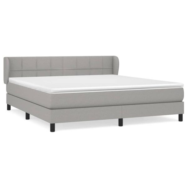 Pat continental, gri deschis, 180×200 cm, material textil