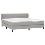 Pat continental, gri deschis, 180×200 cm, material textil
