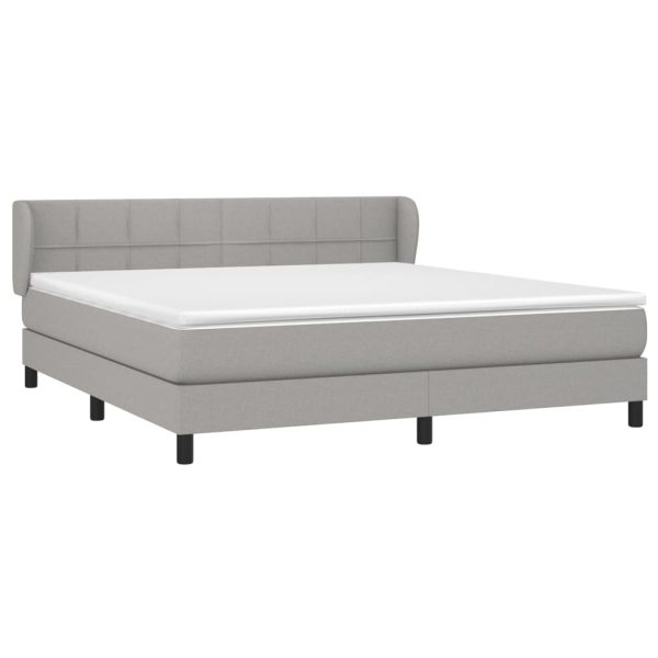 Pat continental, gri deschis, 180×200 cm, material textil