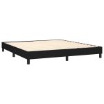 Pat box spring cu saltea, negru, 180×200 cm, material textil