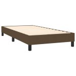 Pat box spring cu saltea, maro închis, 80×200 cm, textil
