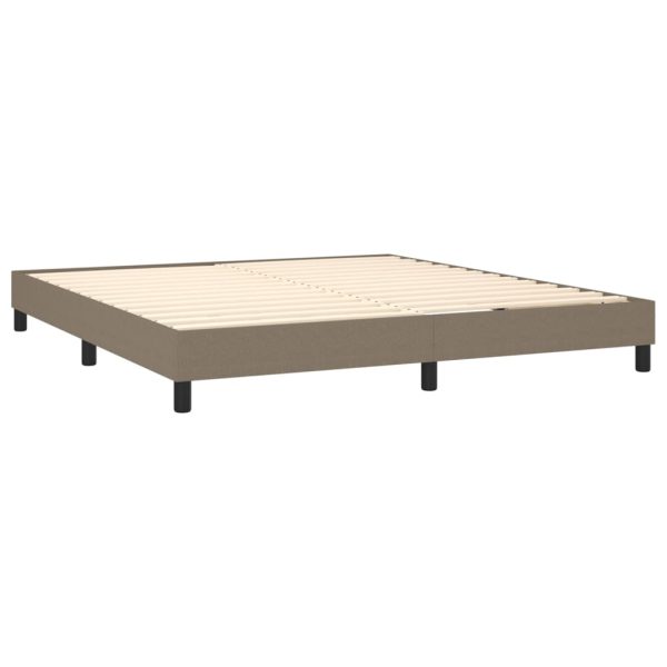 Pat continental cu saltea, gri taupe, 180×200 cm, textil