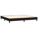 Pat box spring cu saltea, negru, 200×200 cm, textil