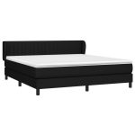 Pat box spring cu saltea, negru, 160×200 cm, textil
