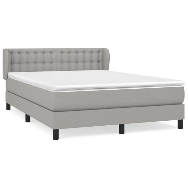 Pat continental, gri deschis, 140×200 cm, material textil
