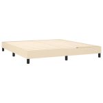 Pat box spring cu saltea, crem, 160×200 cm, material textil