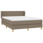 Pat continental cu saltea gri taupe 140×200 cm material textil