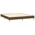 Pat box spring cu saltea, maro închis, 160×200 cm, textil