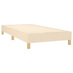 Pat box spring cu saltea, crem, 80×200 cm, textil
