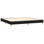 Pat box spring cu saltea, negru, 200×200 cm, textil