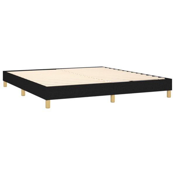 Pat box spring cu saltea, negru, 160×200 cm, textil