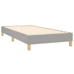 Pat box spring cu saltea, gri deschis, 90×200 cm, textil