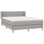 Pat continental, gri deschis, 140×200 cm, material textil