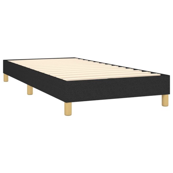 Pat box spring cu saltea, negru, 80×200 cm, textil