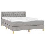 Pat continental, gri deschis, 140×200 cm, material textil