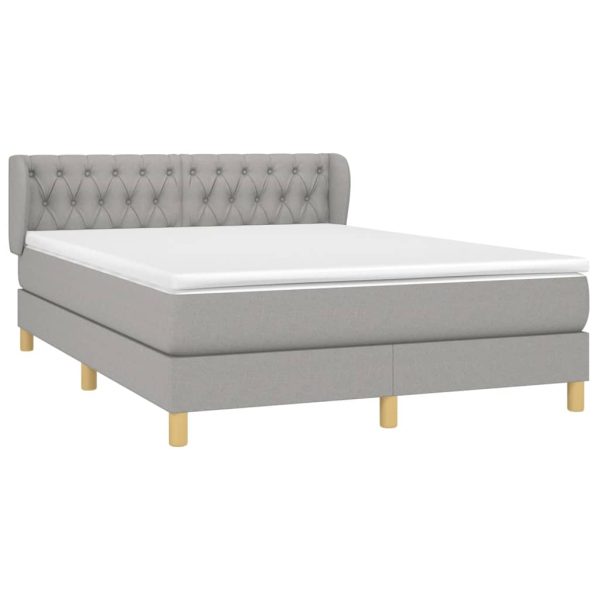 Pat continental, gri deschis, 140×200 cm, material textil