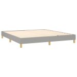 Pat continental cu saltea, gri deschis, 160×200 cm, textil