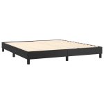 Pat box spring cu saltea, negru, 180×200 cm, piele ecologică