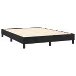 Pat box spring cu saltea, negru, 140×190 cm, catifea