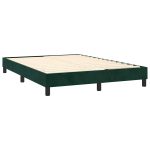 Pat box spring cu saltea, verde închis, 140×200 cm, catifea