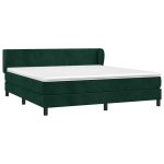Pat box spring cu saltea, verde închis, 180×200 cm, catifea