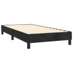 Pat box spring cu saltea, negru, 90×190 cm, catifea