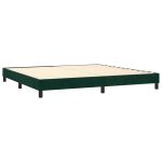 Pat box spring cu saltea, verde închis, 200×200 cm, catifea