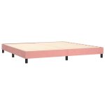 Pat box spring cu saltea, roz, 200×200 cm, catifea