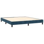 Pat box spring cu saltea, albastru închis, 160×200 cm, catifea