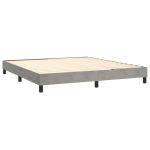 Pat box spring cu saltea, gri deschis, 180×200 cm, catifea