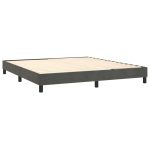 Pat box spring cu saltea, gri închis, 180×200 cm, catifea