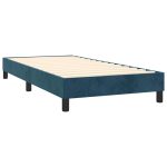 Pat box spring cu saltea, albastru închis, 80×200 cm, catifea