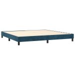 Pat box spring cu saltea, albastru închis, 200×200 cm, catifea