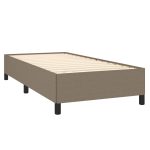 Pat box spring cu saltea, gri taupe, 90×190 cm, textil