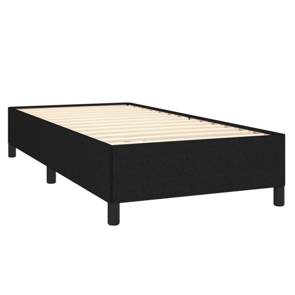 Pat box spring cu saltea, negru, 80×200 cm, textil