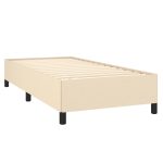 Pat box spring cu saltea, crem, 90×200 cm, textil