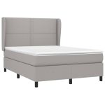 Pat continental, gri deschis, 140×200 cm, material textil