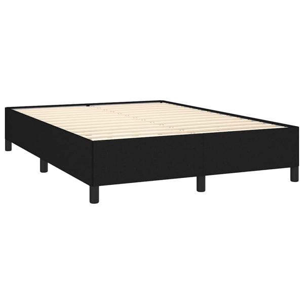 Pat box spring cu saltea, negru, 140×200 cm, textil